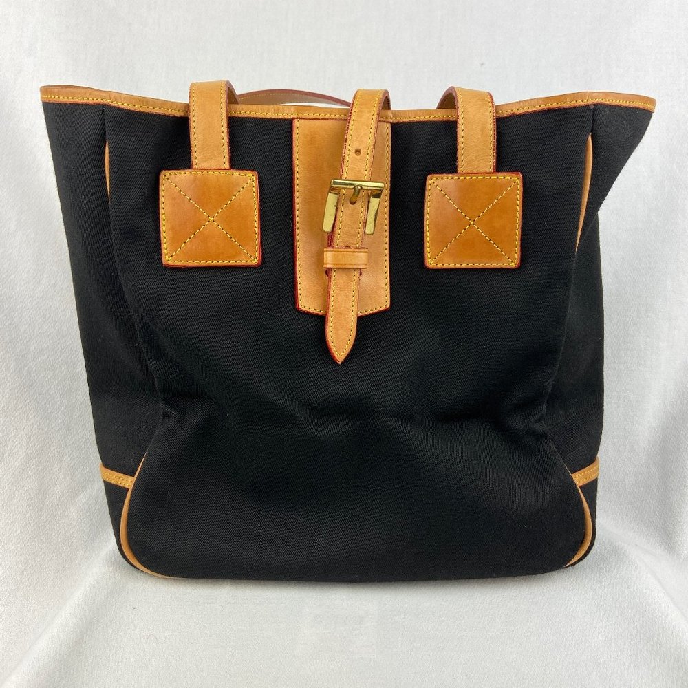 Vintage Dooney & Bourke Black Canvas Purse Tote